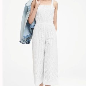 White eyelet jumpsuit